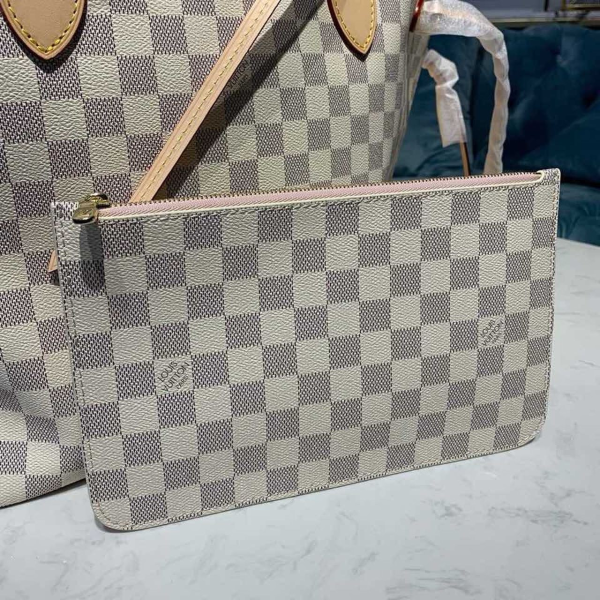 2 louis vuitton neverfull mm tote bag damier azur canvas rose ballerine pink for women womens bags shoulder bags 122in31cm lv n41605 2799 136