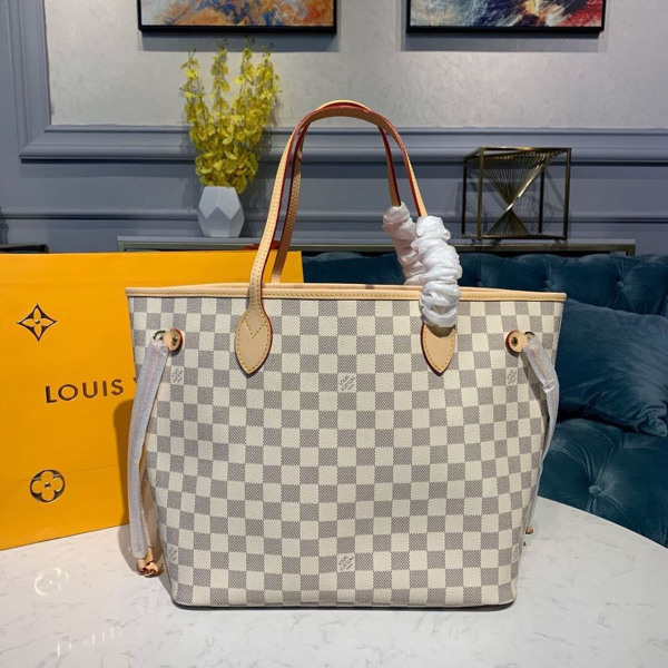 12 louis vuitton neverfull mm tote bag damier azur canvas rose ballerine pink for women womens bags shoulder bags 122in31cm lv n41605 2799 136