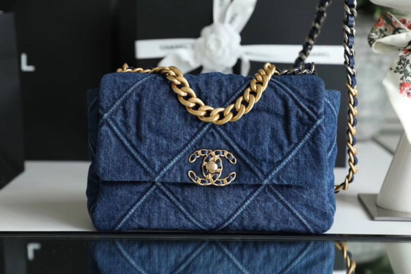 5 chanel hand 19 handbag denim blue for women womens flap bag shoulder and crossbody bags 101in26cm as1160 b02876 n6832 2799 148