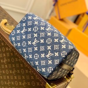 3 louis vuitton speedy bandouliere 25 monogram denim jacquard navy blue for women womens handbags 98in25cm lv m59609 2799 175