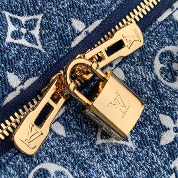 Louis+Vuitton+Speedy+Bandouliere+Duffle+25+Navy+Blue+Denim+Jacquard for  sale online