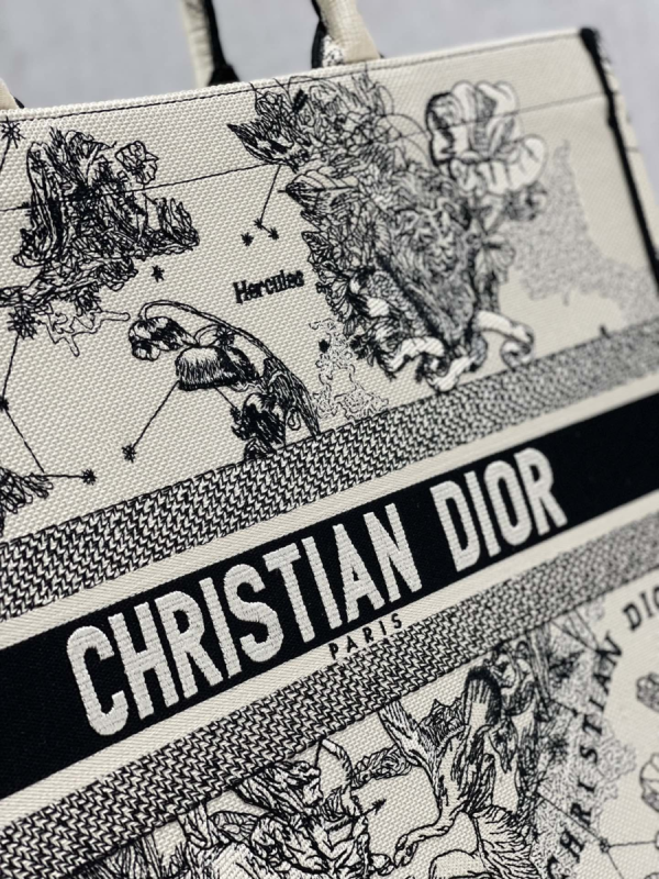 12 christian dior large dior book tote dior zodiac embroidery blackbeige for women womens handbags 41cm cd 2799 183