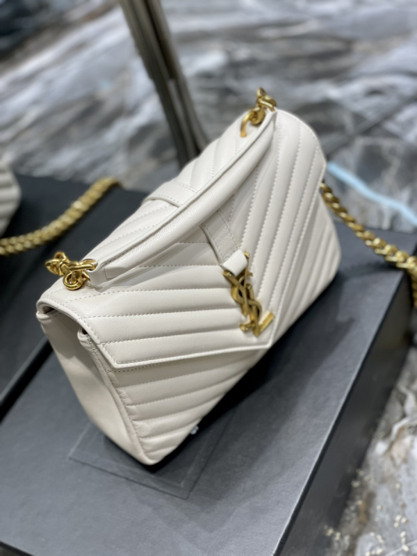 White and gold sale ysl bag