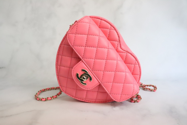 Chanel Mini Heart Bag Coral Pink For Women 7in/18cm AS3191 B07958 NH621  - 2799-199