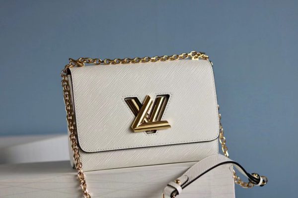 Louis Vuitton Twist Epi White For Women, Women’s Handbags, Shoulder And Crossbody Bags 9in/23cm LV  - 2799-208