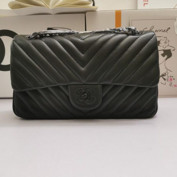 1 chanel chevron classic handbag black hardware black for women womens bags shoulder and crossbody bags 102in26cm 2799 215