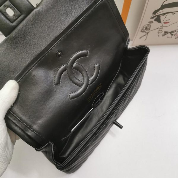3 chanel chevron classic handbag black hardware black for women womens bags shoulder and crossbody bags 102in26cm 2799 215