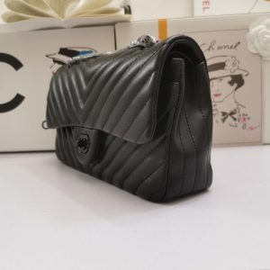 4 chanel chevron classic handbag black hardware black for women womens bags shoulder and crossbody bags 102in26cm 2799 215
