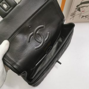 9 chanel chevron classic handbag black hardware black for women womens bags shoulder and crossbody bags 102in26cm 2799 215