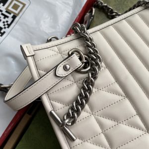 2-Gucci GG Marmont Small Tote Bag White Matelasses For Women 10.4in/26.5cm GG  - 2799-220