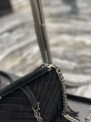 1 saint laurent frosted belt fringe perennial messenger bag black for women womens bags 94in24cm ysl 2799 225