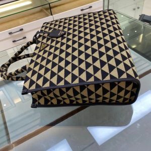 1 prada large symbole jacquard fabric handbag blackbeige for women womens bags 153in39cm 1ba356 2fkl f0y30 v ooo 2799 228