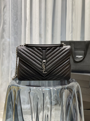 saint laurent college large chain bag black with silver tonedhardware for women 126in32cm ysl 600278brm041000 2799 235