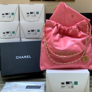 2 chanel 22 handbag coral pink for women 144 in37cm as3261 b08037 nh621 2799 237