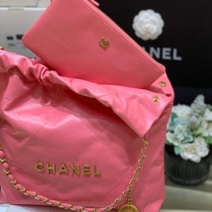 5 chanel 22 handbag coral pink for women 144 in37cm as3261 b08037 nh621 2799 237