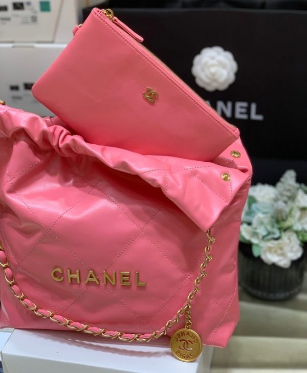 5 chanel 22 handbag coral pink for women 144 in37cm as3261 b08037 nh621 2799 237