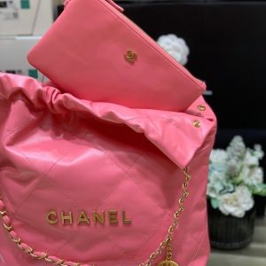 6 chanel 22 handbag coral pink for women 144 in37cm as3261 b08037 nh621 2799 237