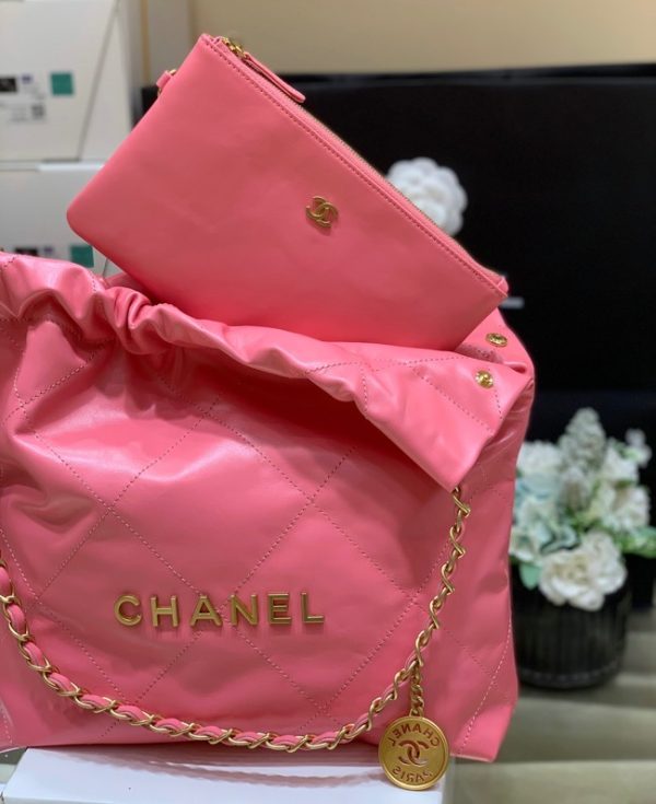 6 chanel 22 handbag coral pink for women 144 in37cm as3261 b08037 nh621 2799 237