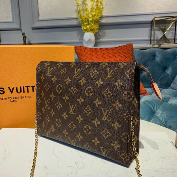 6 louis vuitton toiletry pouch on chain monogram canvas for women womens wallet 98in25cm lv m81412 2799 250