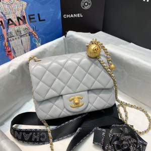 Chanel Classic Flap With Charm Chain With CC Details On