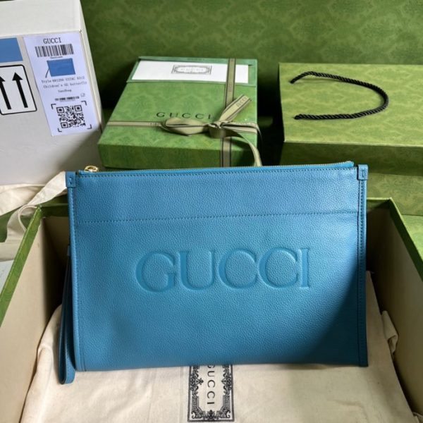 5 gucci clutch with gucci logo blue for men 12in31cm gg 2799 257