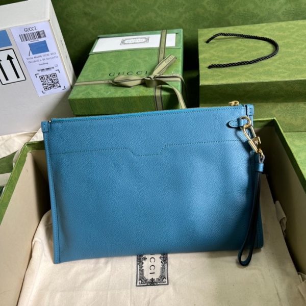 6 gucci clutch with gucci logo blue for men 12in31cm gg 2799 257