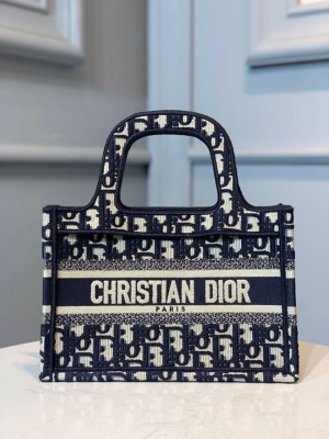 Christian Dior Mini Book Tote Bag 22cm Oblique Embroidered Canvas Spring/Summer Collection  - 2799-262