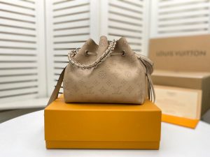 Louis Vuitton Bella Bucket Bag Mahina Galet Grey For Women, Women’s Handbags, Shoulder And Crossbody Bags 7.5in/22cm LV M57201  - 2799-274
