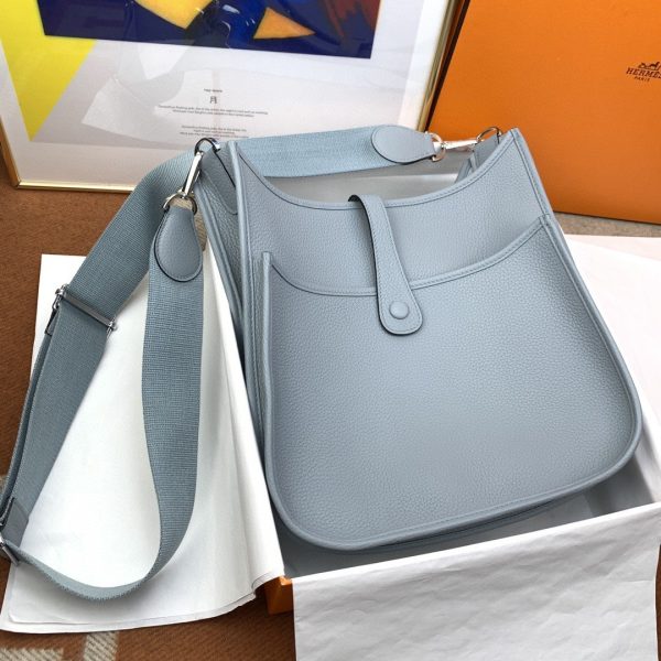 6 hermes evelyne iii 29 bag light blue with silver toned hardware for women womens shoulder and crossbody bags 114in29cm h056277ck18 2799 284
