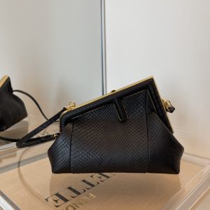 fendi Logo first small black for women womens bags shoulder and crossbody bags 102in26cm ff 8bp129a 2799 285