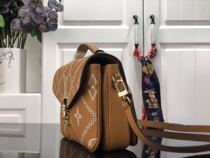 2-Louis Vuitton Pochette Metis Monogram Empreinte Arizona Brown For Spring, Women’s Handbags, Shoulder And Crossbody Bags 9.8in/25cm LV M46018  - 2799-287