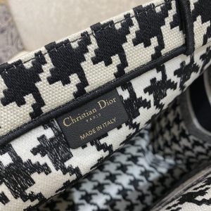 11 christian dior large dior book tote black houndstooth embroidery blackwhite for women womens handbags shoulder bags 42cm cd 2799 291