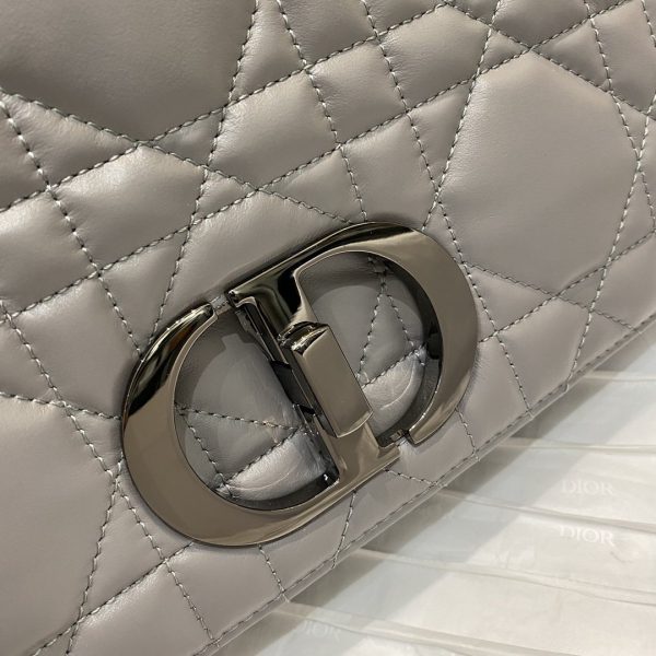 1 christian dior large dior caro bag grey padded macrocannage dark grey for women womens handbags leather crossbody bags leather 28cm cd 2799 293