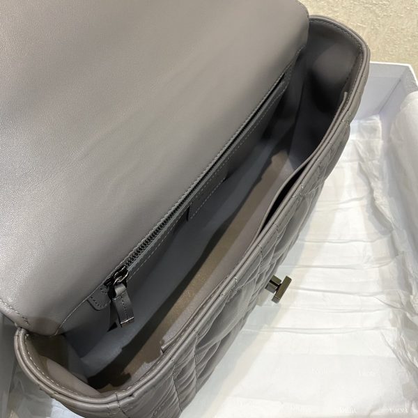 2 christian dior large dior caro bag grey padded macrocannage dark grey for women womens handbags crossbody bags 28cm cd 2799 293