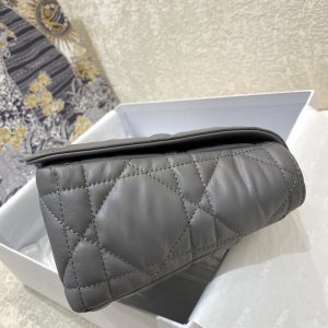 6 christian dior large dior caro bag grey padded macrocannage dark grey for women womens handbags leather crossbody bags leather 28cm cd 2799 293