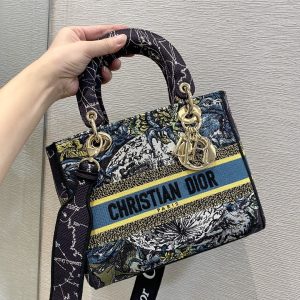 christian dior medium lady d lite bag dior constellation embroidery blue for women womens handbags crossbody bags 24cm cd m0565orhp m928 2799 294