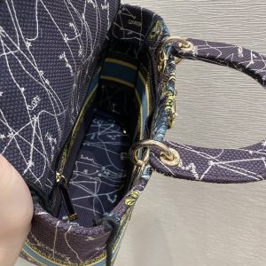 6 christian dior medium lady d lite bag dior constellation embroidery blue for women womens handbags crossbody bags 24cm cd m0565orhp m928 2799 294