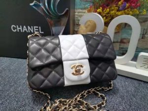 chanel flap bag black and white for women 79in20cm 2799 299