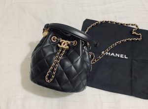 chanel classic bucket bag gold toned hardware black for women 78in20cm 2799 301