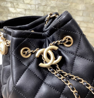 3 chanel classic bucket bag gold toned hardware black for women 78in20cm 2799 301