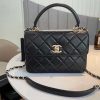 chanel fine classic flap bag gold toned hardware black 98in25cm 2799 302