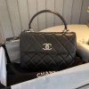 chanel classic flap bag silver hardware black 98in25cm 2799 303