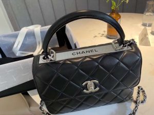 1 chanel classic flap bag silver hardware black 98in25cm 2799 303