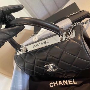 4 chanel fine classic flap bag silver hardware black 98in25cm 2799 303