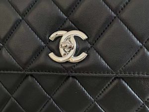 6 chanel classic flap bag silver hardware black 98in25cm 2799 303