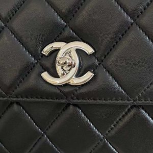 6 chanel fine classic flap bag silver hardware black 98in25cm 2799 303