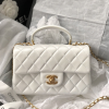 chanel fine mini flap bag with top handle white for women 78in20cm 2799 304