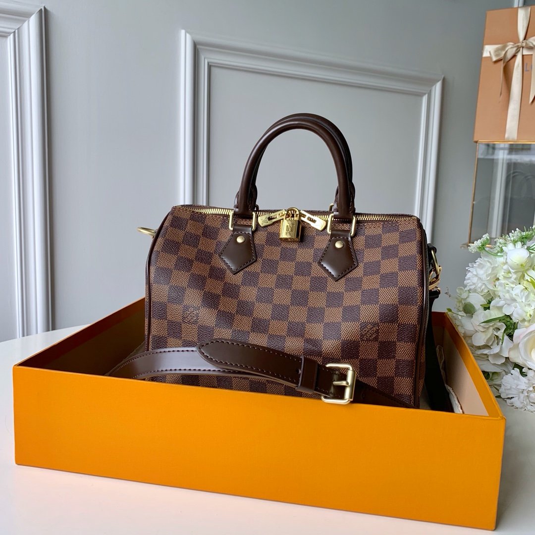 2799, Louis Vuitton Speedy Bandouliere 25 Damier Ebene