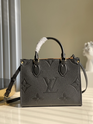 louis vuitton onthego pm tote Pre-Owned bag monogram empreinte black for women womens handbags shoulder and crossbody Pre-Owned bags 98in25cm lv m45653 2799 317