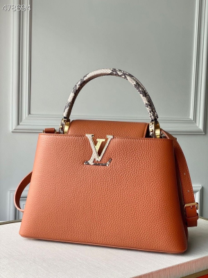 Louis Vuitton Woven Capucines Python Handle Bag 31cm Taurillon Leather Spring/Summer 2021 Collection N98388 Cognac  - 2799-318